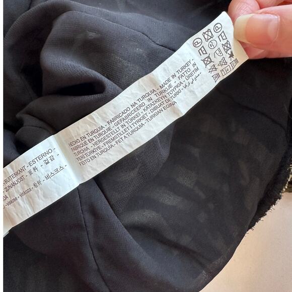 ZARA Green Zebra Print Ruched Mini Skirt XS Ruffle Hem Back Zip - Picture 12 of 15